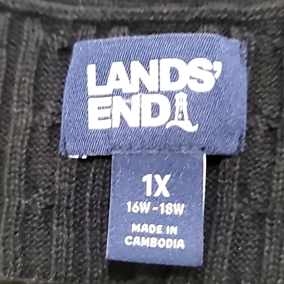 LAND'S END PLUS SIZE WOMEN'S LONG CARDIGAN SWEATER SIZE 1X IN BLACK - Picture 6 of 10